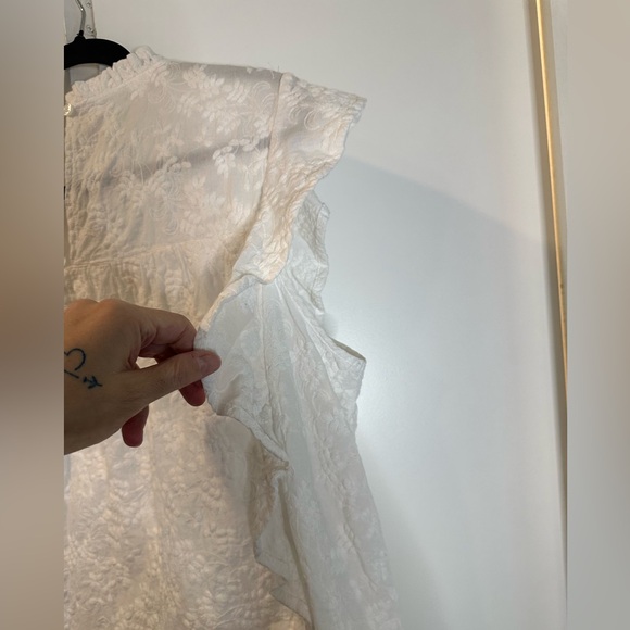 Cupio XL Women's Flutter Sleeve Cotton Voile Blouse - Picture 13 of 13